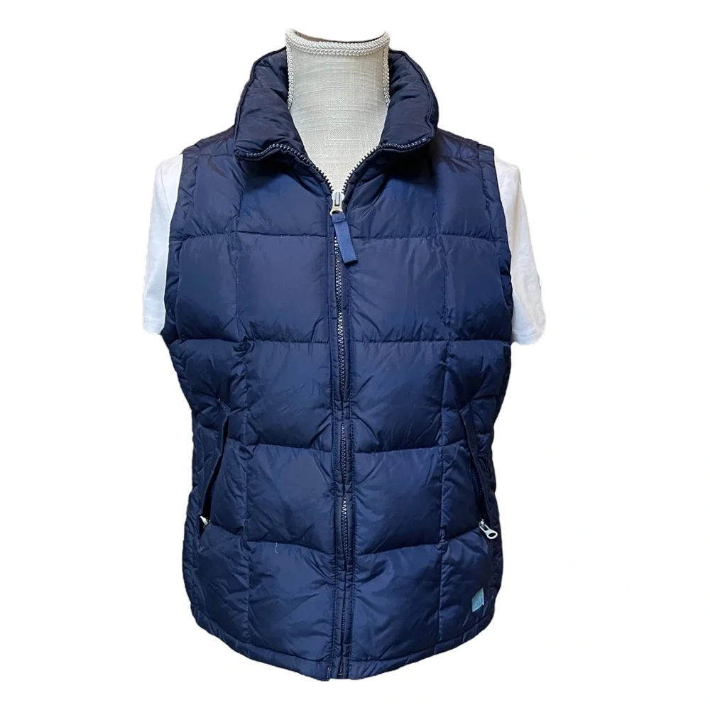 Abercrombie & Fitch Navy‎ Blue Puffer Down Winter Vest Size: M